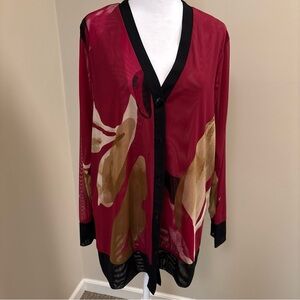 Chico's Deep Red cardigan lightweight size 2